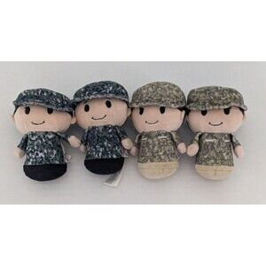 Hallmark Itty Bittys Camo Boy & 3 Girls Soldier Military Green Blue Caucasian
